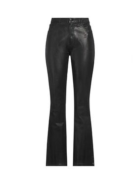 3 x 1 NYC Black High Rise Bell Bottom Leather-Look Jeans Made in USA